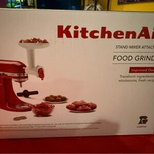 KitchenAid Red Stand Mixer Food Grinder Attachment